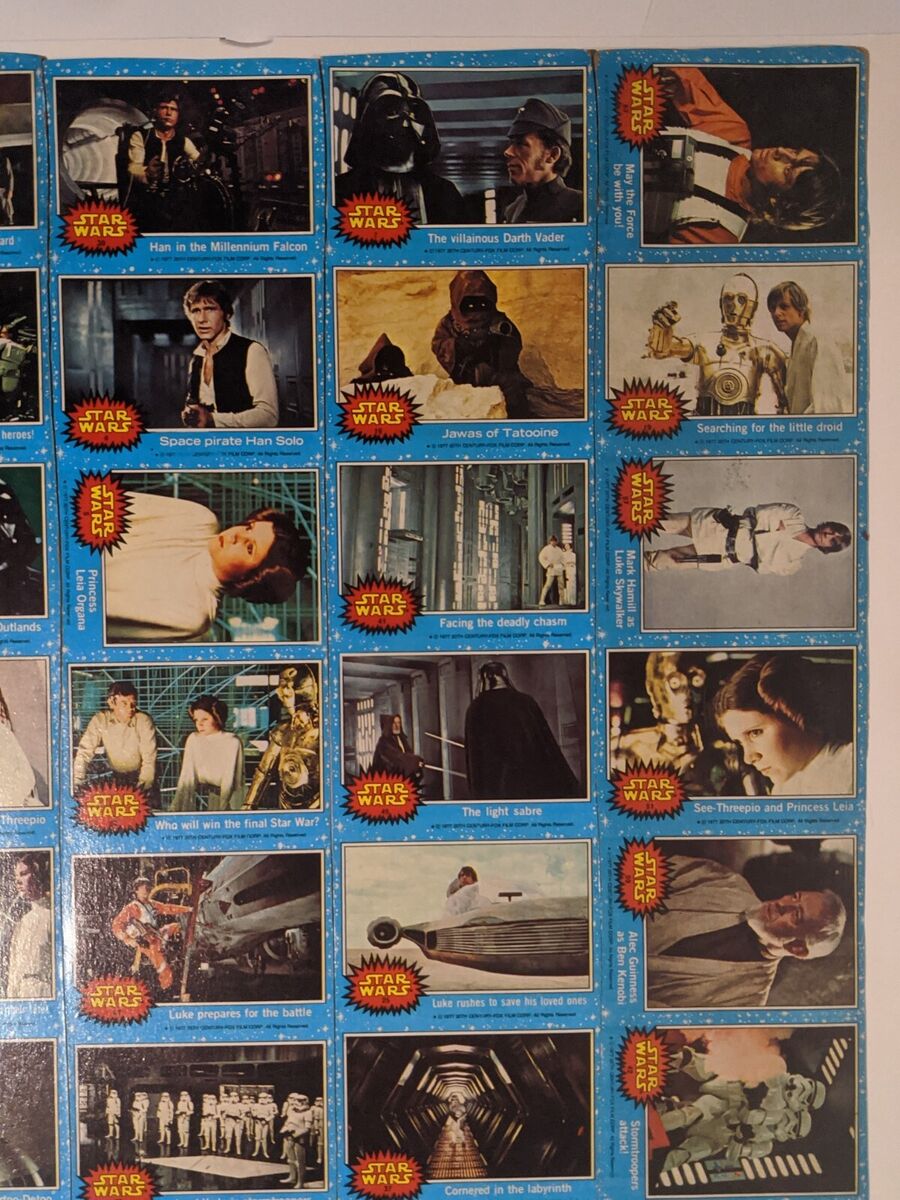 1977 Topps Star Wars Blue Series 1 Uncut / Cut Sheet 1977 Topps Star Wars Blue Series 1 Uncut / Cut Sheet