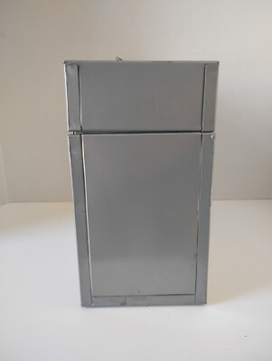 Vintage PORTA FILE L6-64R Gray METAL STORAGE BOX w/ Key By 