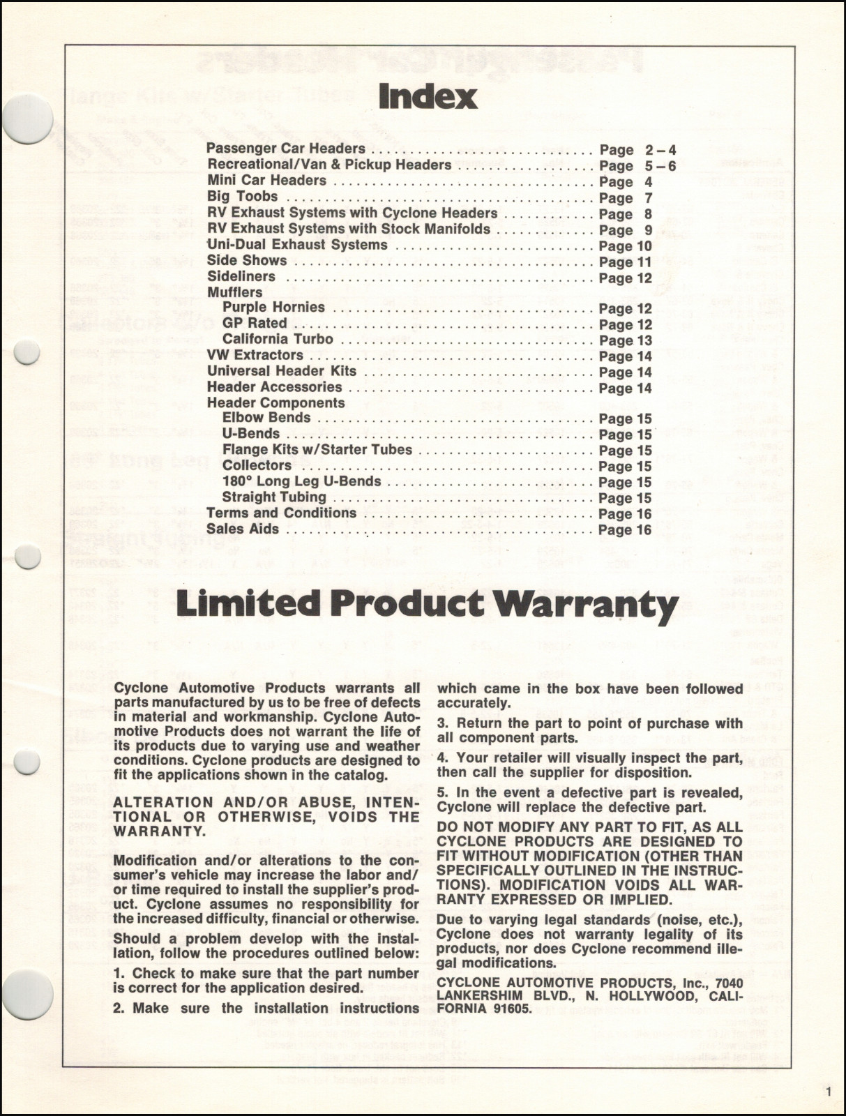 Cyclone Performance Exhaust Systems 1976 Catalog PDF File USB Flash Drive