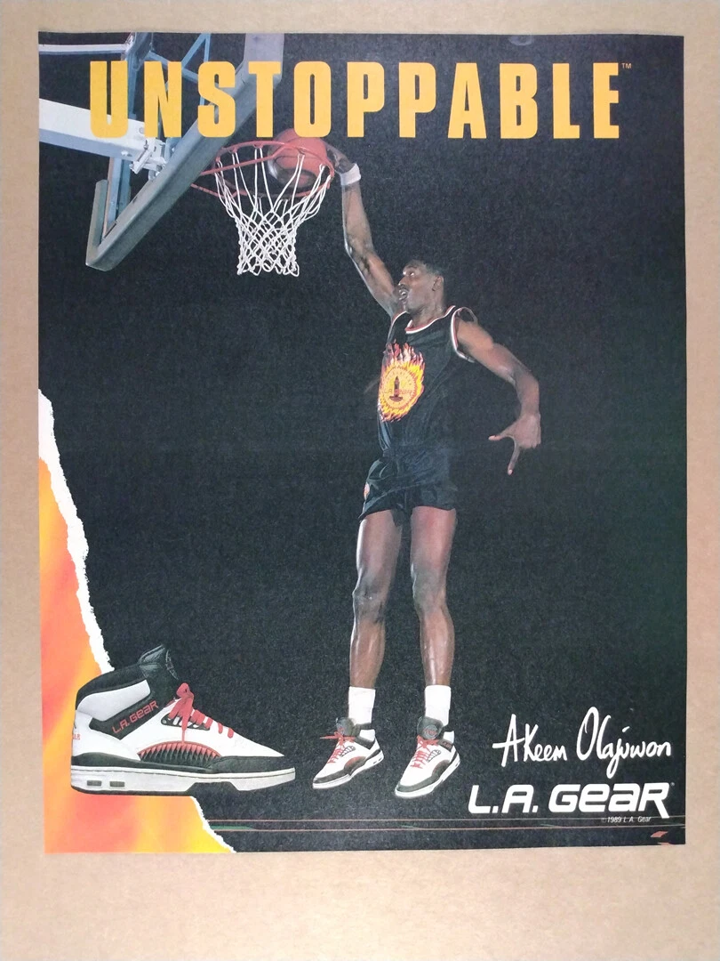 1989 LA Gear Basketball Shoes Hakeem Olajuwon photo vintage print