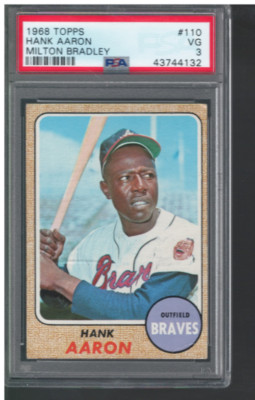 1968 Topps Milton Bradley #110 Hank Aaron - PSA VG (3) - Selten Karte