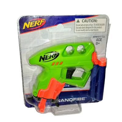 Nerf NANOFIRE 3x Elite Blaster Green Orange Plastic Hasbro 3