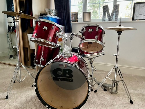 CB Drum Kit Part Drum Kit Deep Rose Red 5 Piece Used Condition EBay