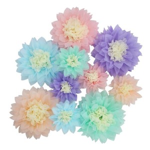 Mybbshower Pastel Tissue Paper Flower Baby Shower Centerpiece