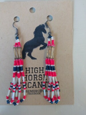 Native American Beaded Hook Earrings