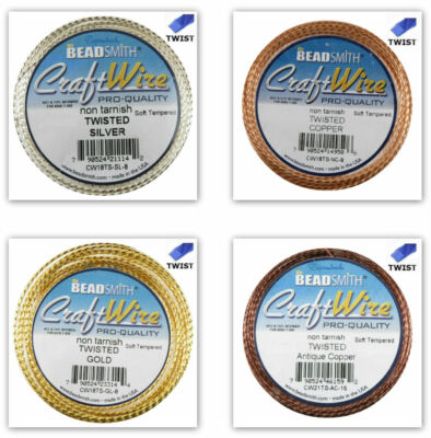 TWISTED Square Craft Wire Soft Tempered BeadSmith 18 gauge