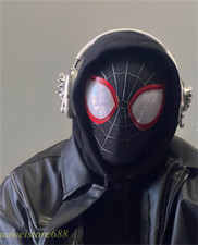 Custom made Spider-Man Miles Morales Mask Fancy Dress Black Helmet Halloween