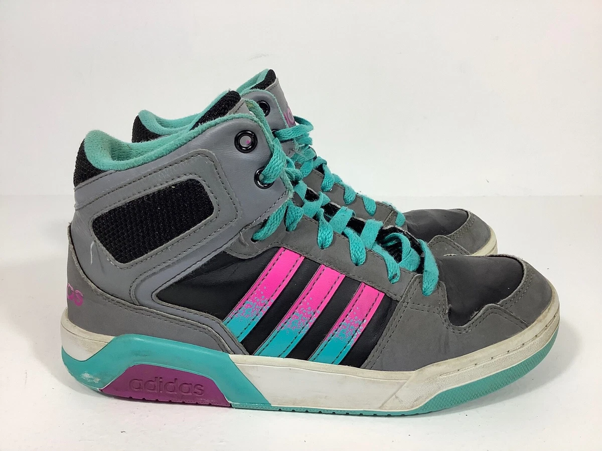 Adidas Neo Sneakers Womens Kids Shoes Retro 80 s F98508 Black Purple Gray Size 4
