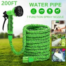 25-200ft Expandable Magic Garden Hose 7 Spray Modes Flexible Car Wash Water Gun