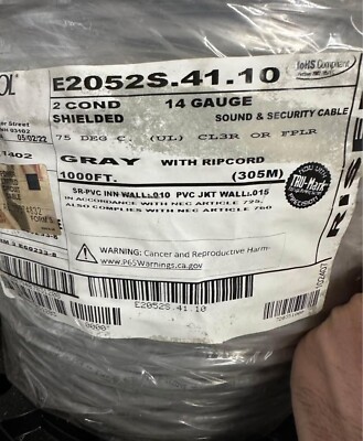 E2052S.41.10 General Cable Carol Brand 2 Conductor 14AWG Shielded Riser ...