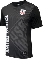 2025 U.S. Soccer USMNT Adult Soccer Game Poly Shirt Black - ADD Your Name Number