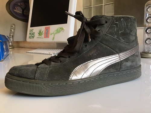 dark green puma suede