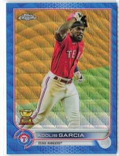 2022 Topps Chrome Adolis Garcia Blue Wave Refractor 38/75 #25 Rookie Cup /75