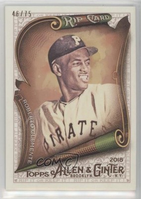 2018 Topps Allen & Ginter Rip Cards Ripped 46/75 Roberto Clemente HOF j3j