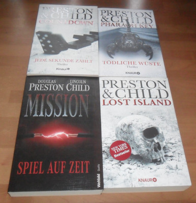 Preston & Child -4 Thriller -Tödliche Wüste- Spiel auf Zeit u.a.- Konvolut-