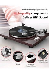 Retrolife Vintage Record Belt-Driven System 33/45 RPM 3600L MM Aluminum Plater