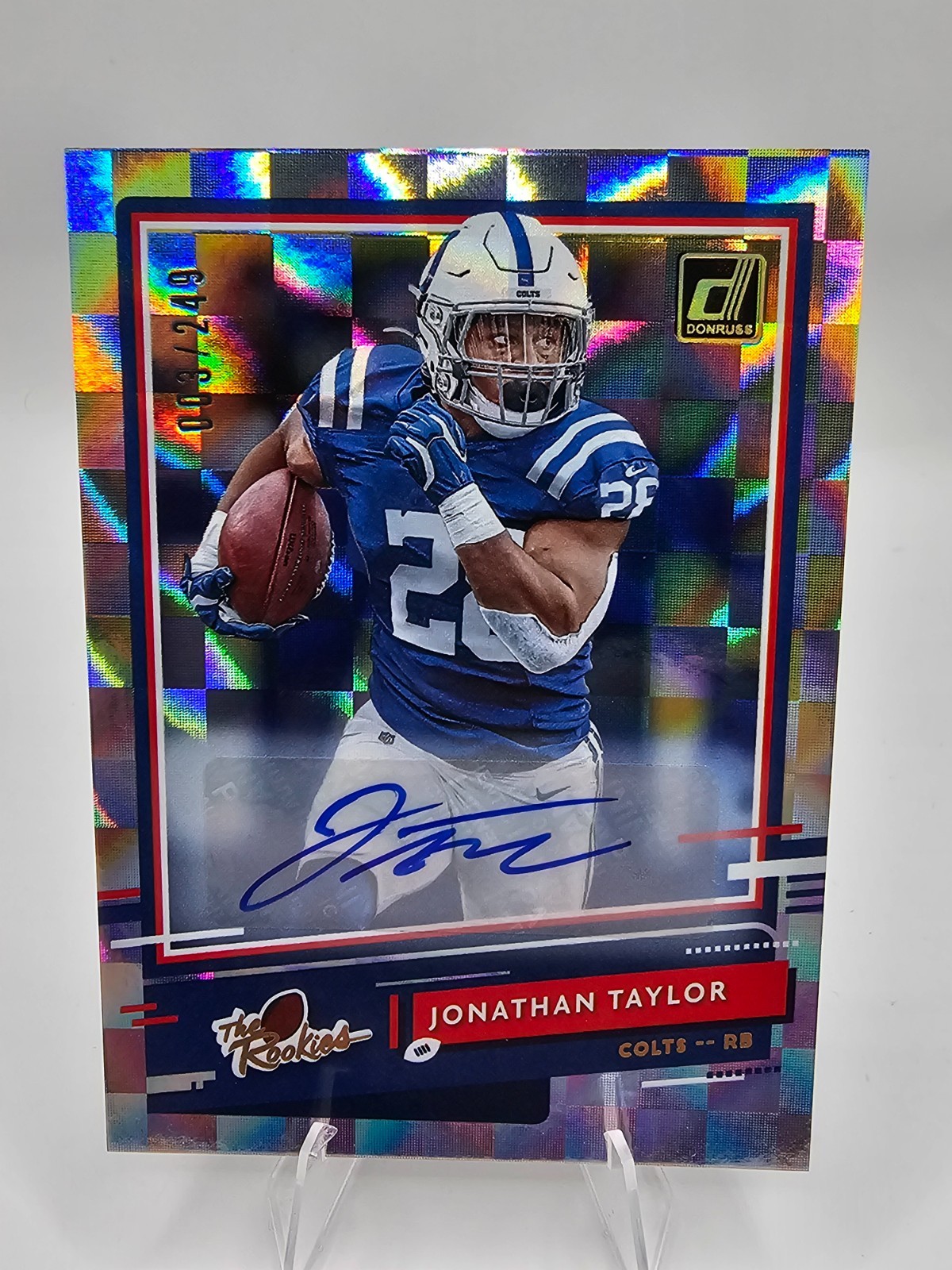 2020 Donruss Jonathan Taylor The Rookies Auto /249 Indianapolis Colts AU RC