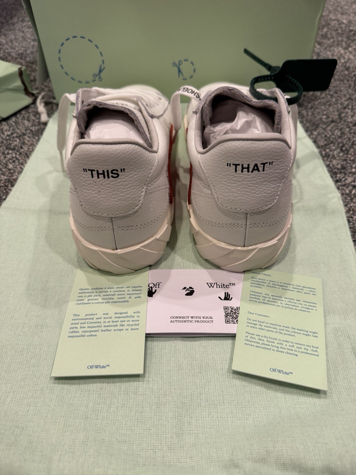 Off-White Vulcanized Low-Top Sneakers White Zip Tie Original Packaging Women's 8 image 3