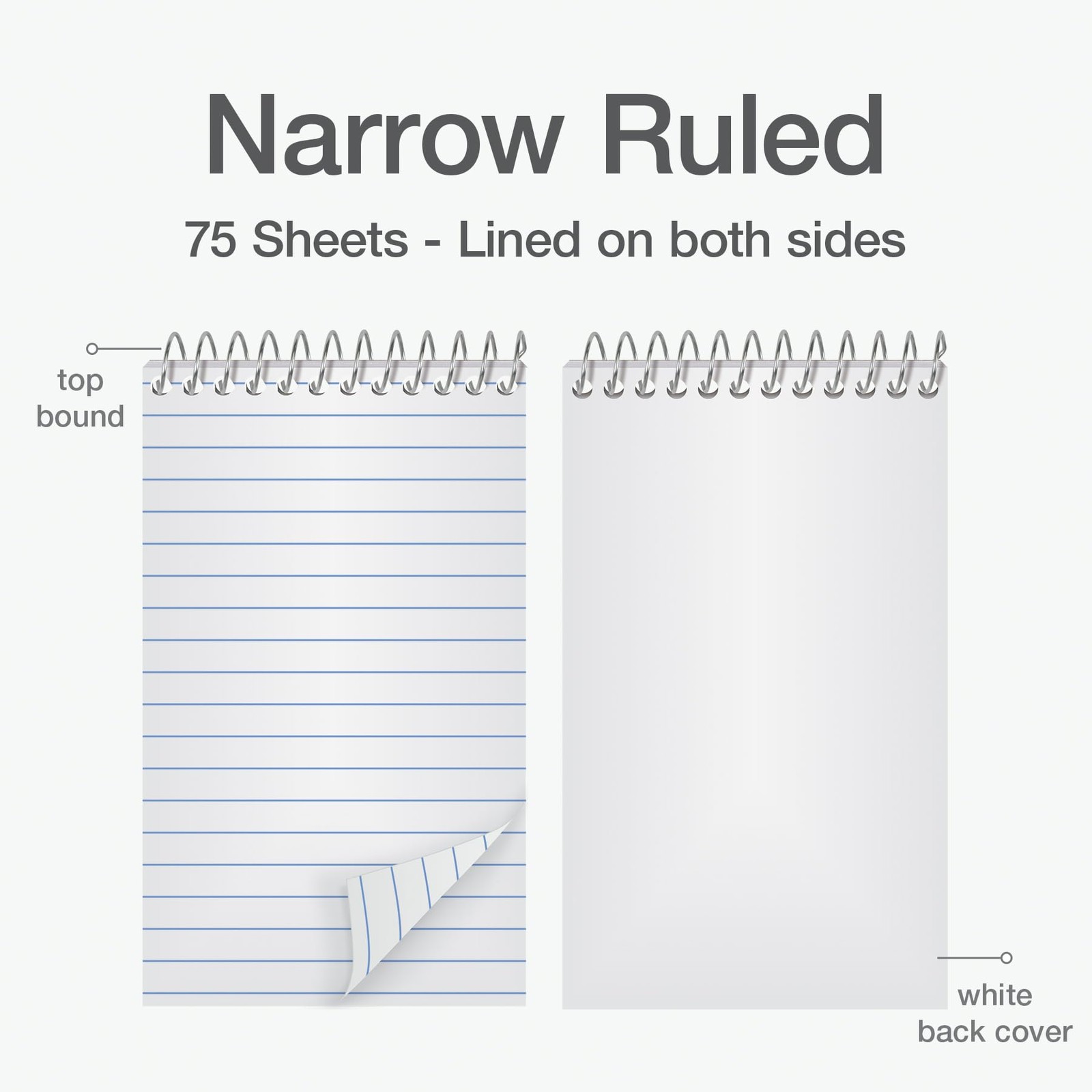 Oxford Spiral Memo Pads, Top Wire Bound, 3 x 5 Inch Pocket Notepad, College Rule