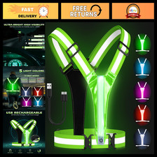 High Visibility LED Reflective Vest - Rechargeable Light Up Running Gear for Men