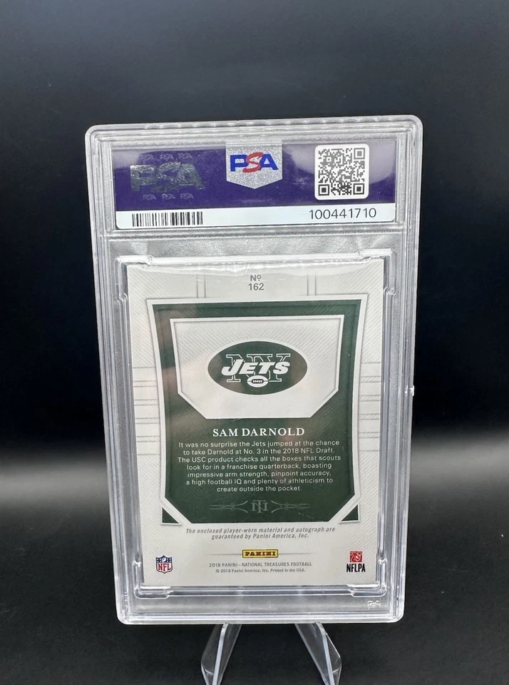 2018 National Treasures Sam Darnold True RPA /99 PSA 8 Auto 10 - Image 2 of 2