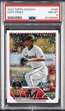 2023 TOPPS HOLIDAY #H85 EURY PEREZ ROOKIE RC PSA 8