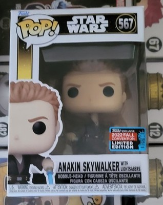 Funko Pop! Star Wars Anakin Skywalker #567 2022 Fall Con Limited Ed + Protector.