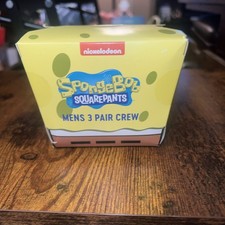 Spongebob Men's 3-Pack of Crew Socks with Novelty Gift Box, Shoe Sizes 8-12