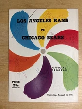 Vintage LA Rams Vs. Chicago Bears August 23, 1951 Football Program B3916