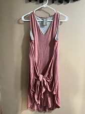 Dolan Left Coast Anthropologie Dress Red Tie Front Sleeveless Lined Size M