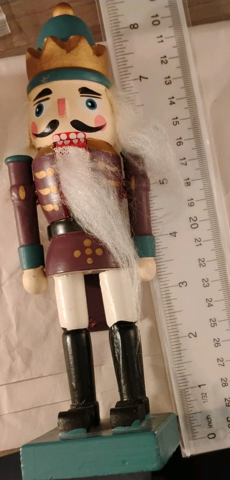 8” Wooden Nutcracker King Moving mouth