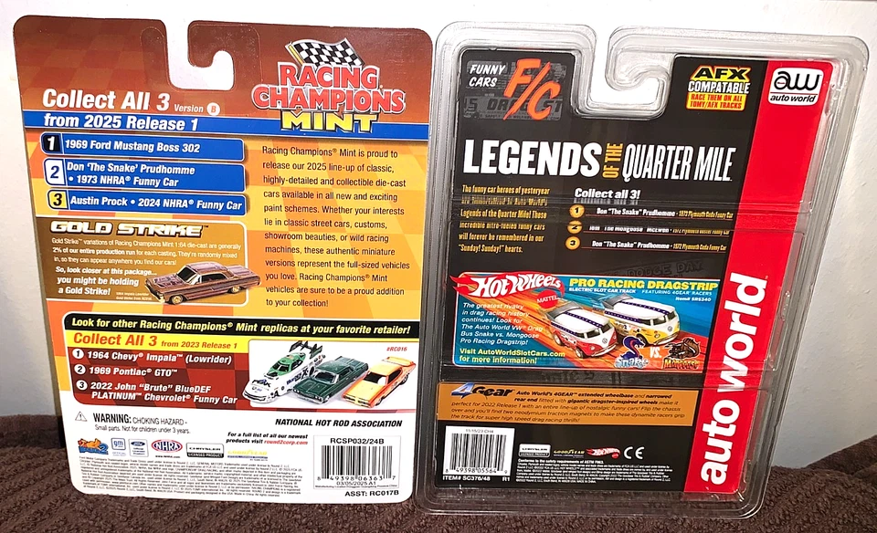 DON"SNAKE"PRUDHOMME NHRA FUNNY CAR GOLD STRIKE & WHITE LIGHTNING RARE 2 CAR SET! - Image 4 of 4