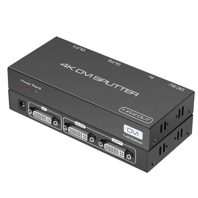 DVI Splitter 1 Eing. 2 Ausg. 4K30Hz Kabelverteiler für PC Notebook HDTV Projekto