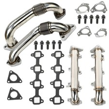 High Flow Only 2wd Exhaust Manifolds Up Pipes For 01 - 16 6.6l Duramax Diesel High Flow Only 2wd Exhaust Manifolds Up Pipes For 01 - 16 6.6l Duramax Diesel