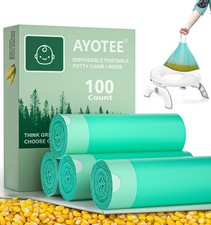 100 PCS Compostable Drawstring Travel Potty Bags Portable Toilet Liners Toddler