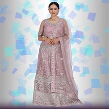 Mirror Work Lehenga Choli - Mauve
