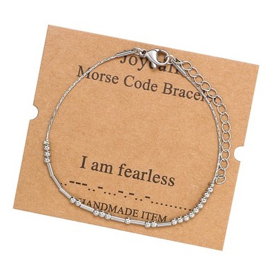 I am Fearless Morsecode Armbänder Inspirierend Geburtstag Thanksgiving Chris