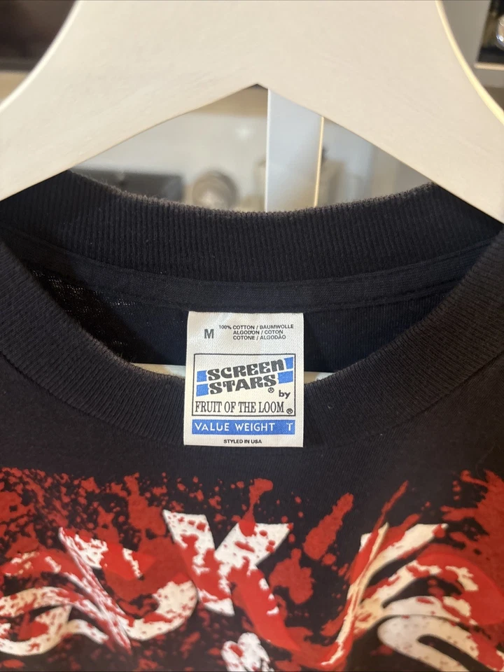 *GRAIL* Vintage 1995 Chaos UK Worldwide Screen Stars Euro Exclusive Rock Tee - Image 3 of 4