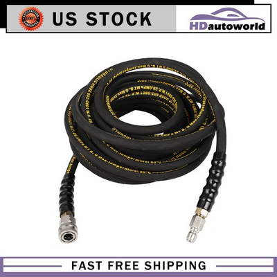 #ad 4000PSI Pressure Washer Hose Hot Cold Water 1 4quot; Kink Wear Hose With 3 8quot; Quick $57.14