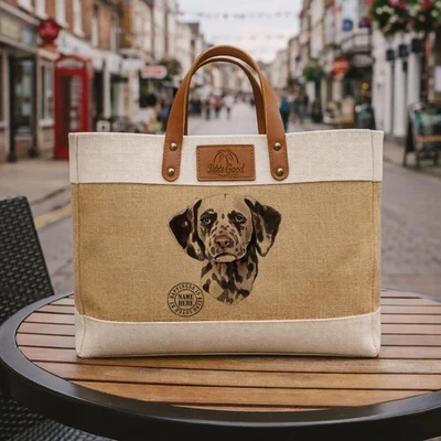 Dalmatian Tote Bag Large Dog Shopper Personalised Womens Handbag KDC17 - Image 1 of 4