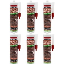 Soudal Repair Express Cement Red 290ml x 6 Crack Filler Repair Sealant