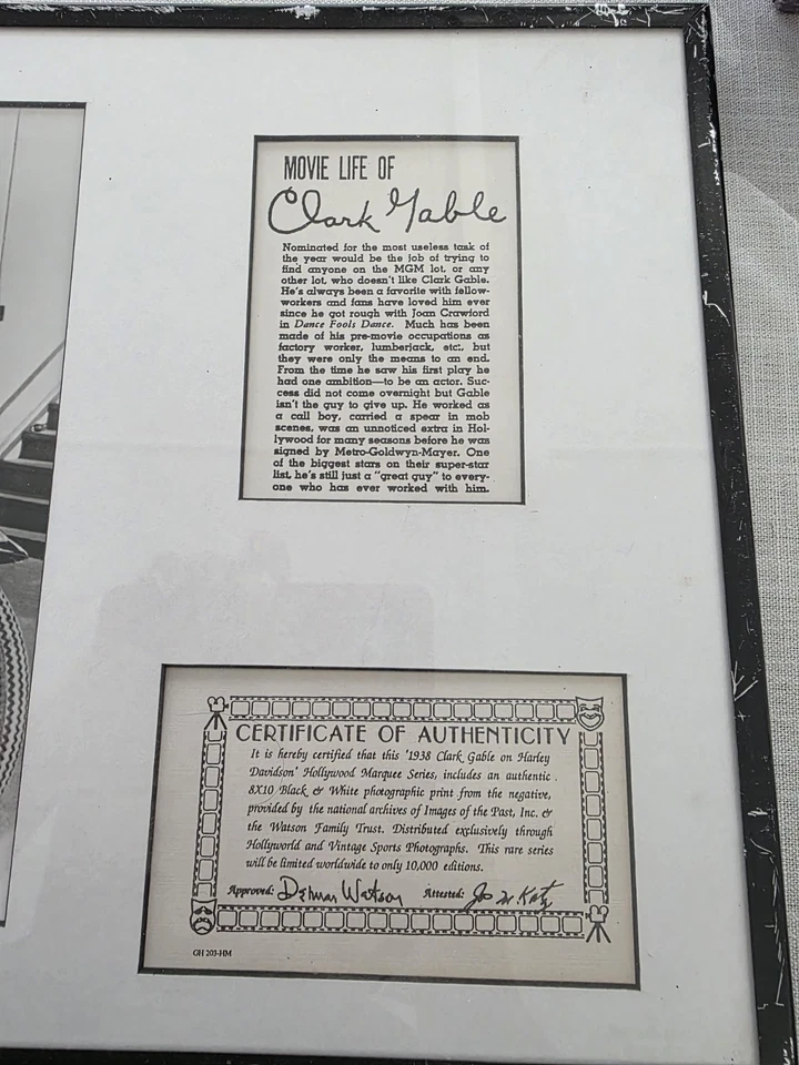 Clark Gable Collectible Picture - Image 2 of 2