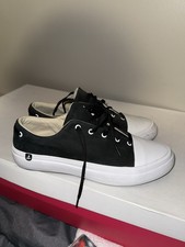 Sperry Top-Sider woMen's Black White Canvas Lace-Up Casual Sneakers Size 10