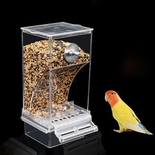 Bird Feeders Automatic Parrot Feeder Drinker Acrylic  Food Container Cage