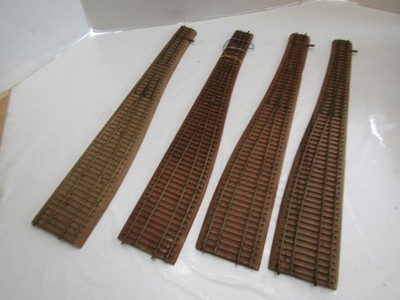 VINTAGE TRAIN TRACK TRU SCALE HO SIZE BRASS TRACK WOOD ROADBED BASE SWITCH LOT