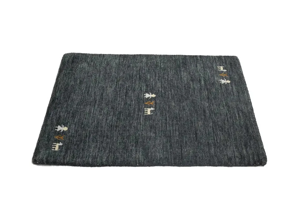 Gabbeh Modern Rug Tribal Small 2X3 Charcoal Handmade Entryway Bedroom Carpet - Image 4 of 4