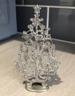 Vintage Seagull Pewter Decorative Table Standing Christmas Tree Bells & Angels.