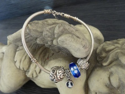 Pandora  Silber Armband  mit verschied. Silber Charms Silber 925