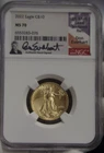 2022 US 1/4 oz $10 Gold Eagle NGC MS70 Everhart Signed.