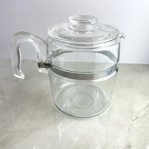 Vtg Pyrex Flameware Glass Stovetop Coffee Pot  9 Cup 7759 B Percolator Carafe